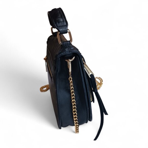 Urban Expressions Khloe Vegan Leather Saddlebag Crossbody – Whipstitch Detail - Picture 5 of 16